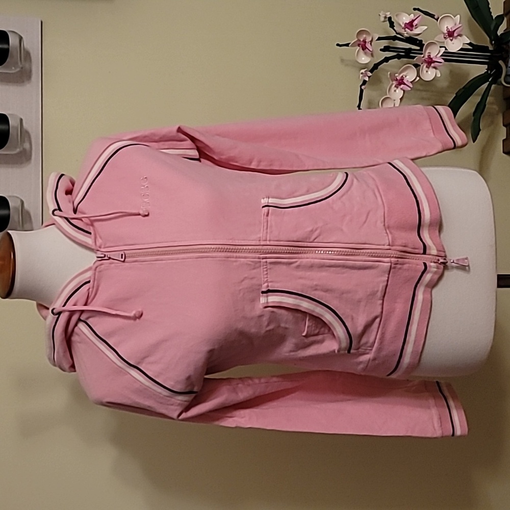 Y2K BCBG Max Azria Pink Zip Up Hoodie Medium